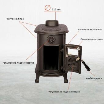 Чугунная печь Alaska в Москве, Екатеринбурге, Краснодаре, Нижнем Новгороде