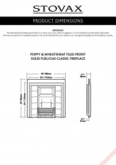 Чертеж для Poppy & Wheatsheaf Tiled Fireplace